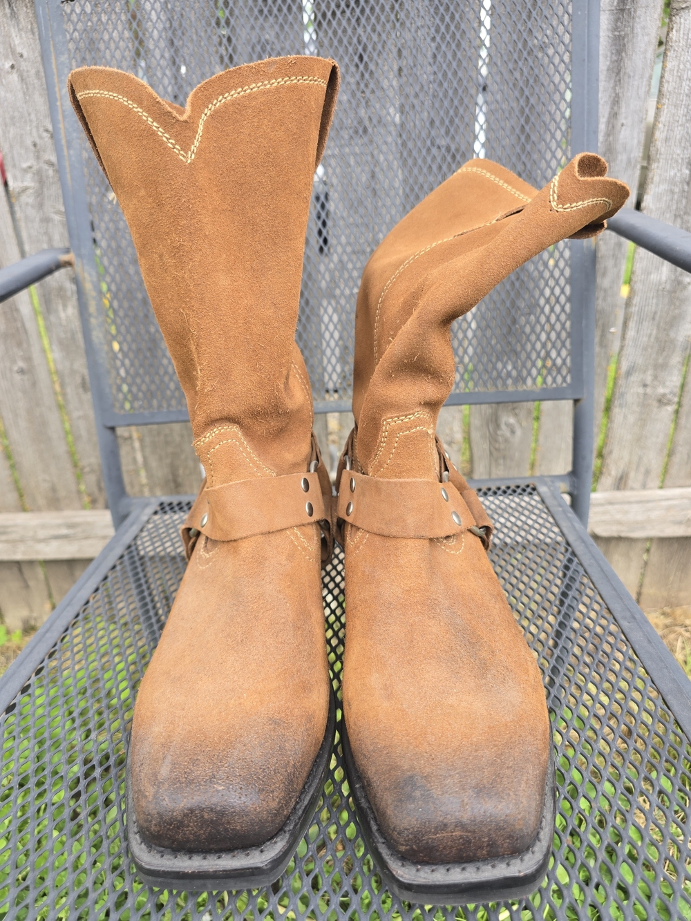 Brother/Sons Brown Suede Harness Slouch Boots - Picture 3 of 9